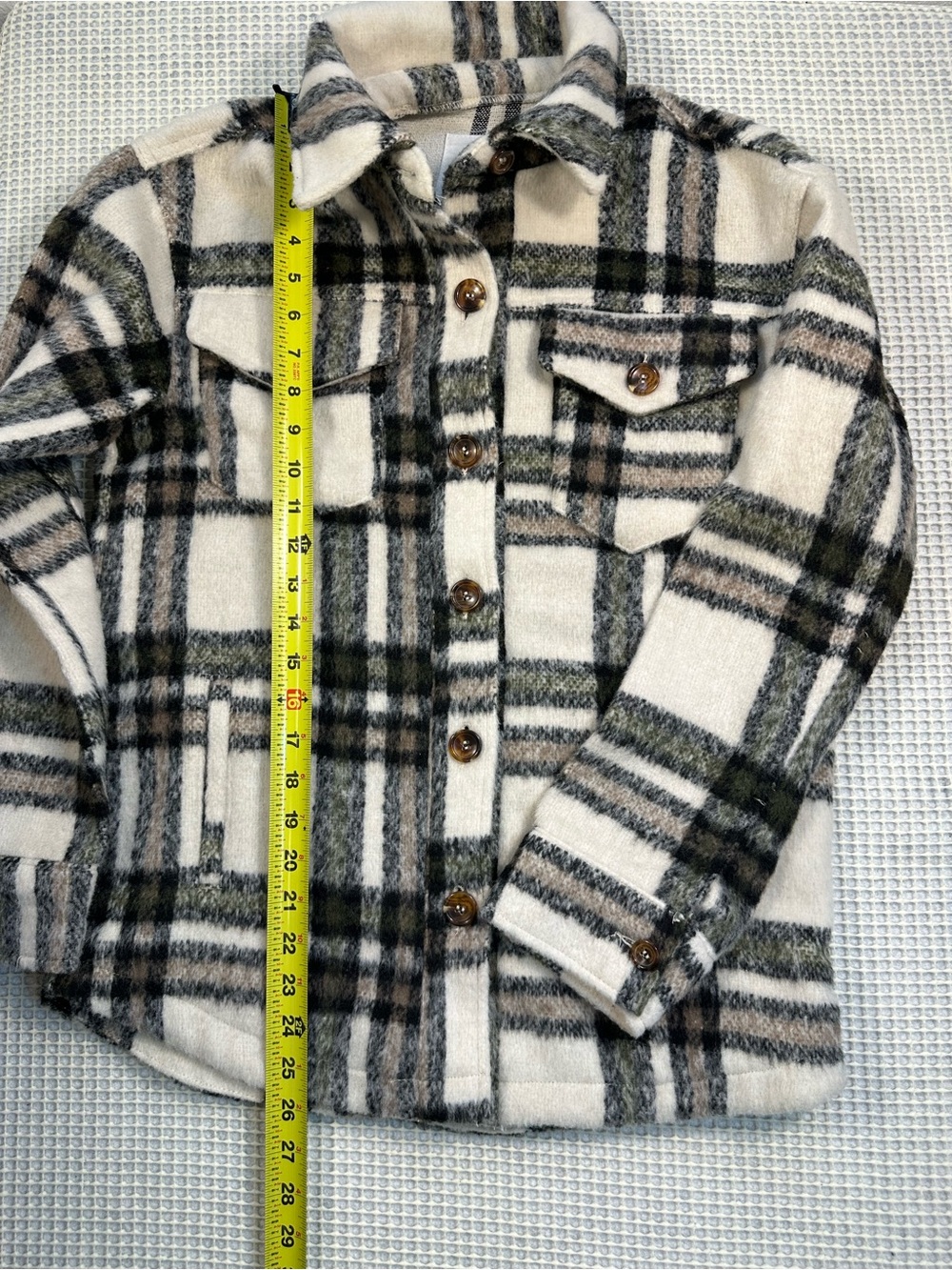 Avec Les Filles Plaid Shacket Button Down Shirt Jacket Size XS - Picture 5 of 9